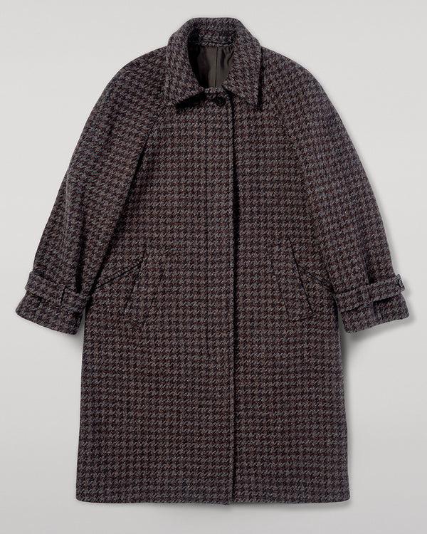 Johnstons Of Elgin Women's Balmacaan Coat Shale Houndstooth