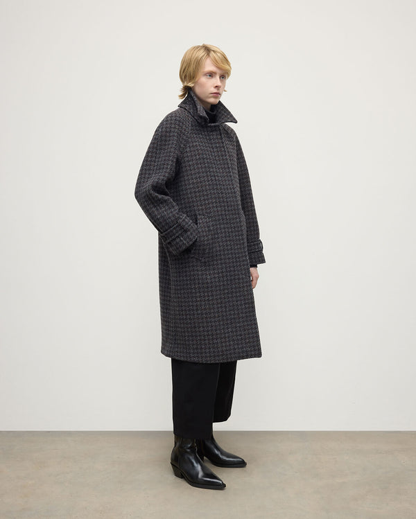 Johnstons Of Elgin Women's Balmacaan Coat Shale Houndstooth