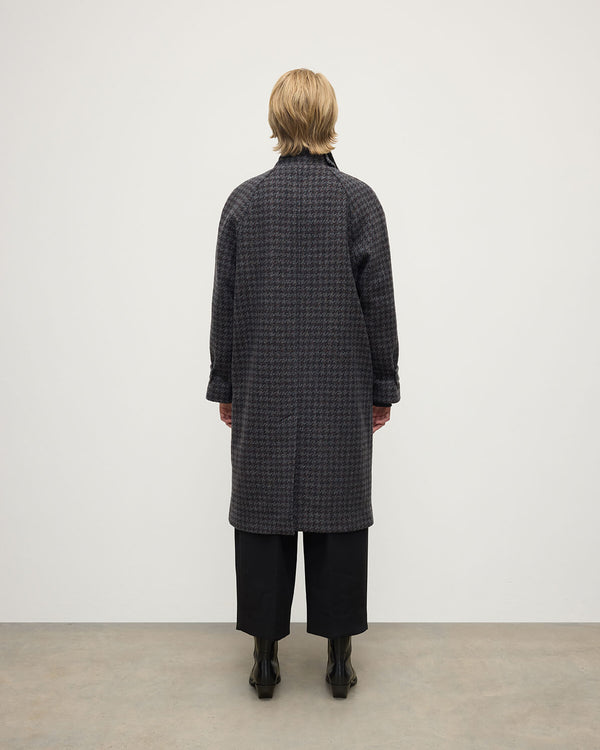 Johnstons Of Elgin Women's Balmacaan Coat Shale Houndstooth
