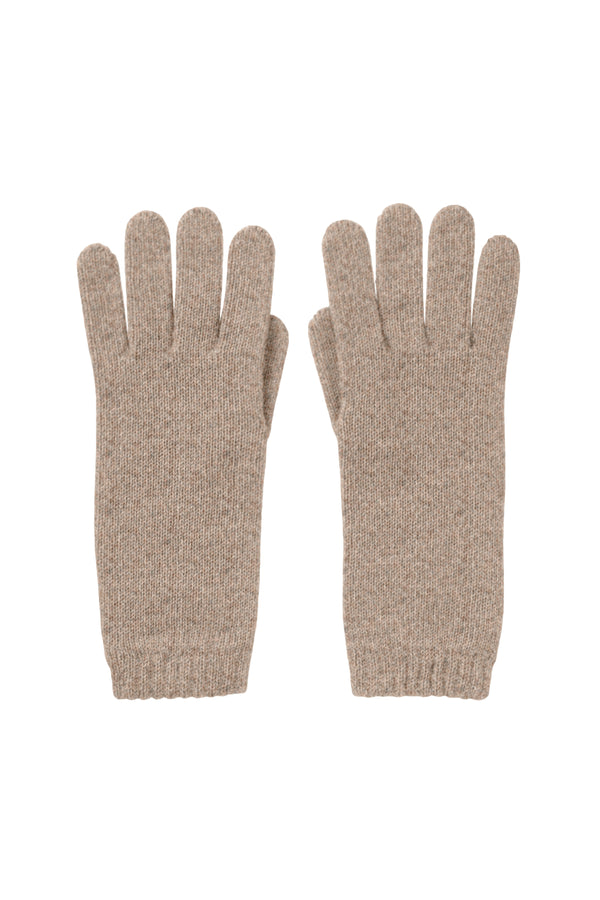 johnstons of elgin Women's Cashmere Light Brown Gloves