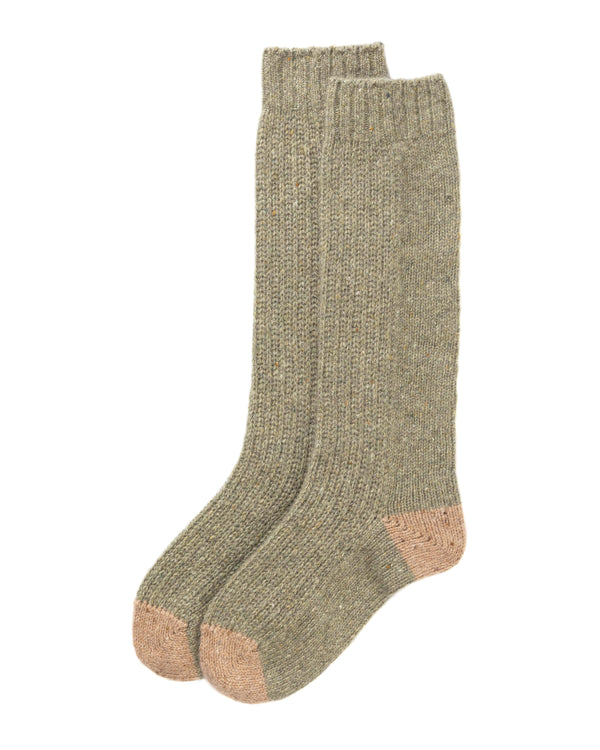johnstons of elgin Women's Donegal Cashmere Green Socks