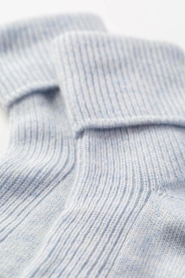 Johnstons Of Elgin Women's Light Blue Cashmere Lounge Socks