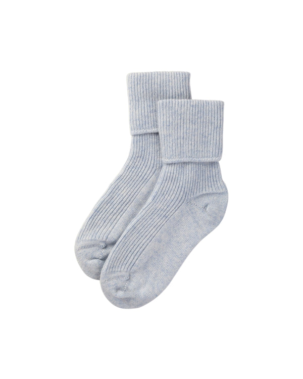 johnstons of elgin Women's Light Blue Cashmere Lounge Socks