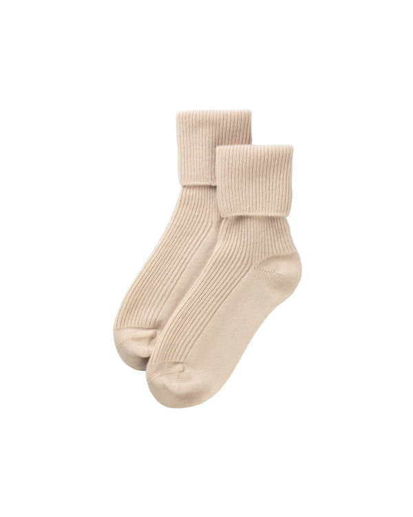 johnstons of elgin Women's Light Camel Cashmere Lounge Socks
