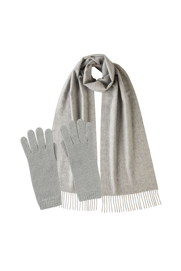 johnstons of elgin Women's Light Grey Cashmere Accessories Gift Set