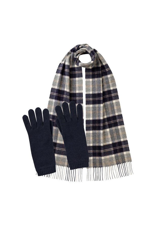 johnstons of elgin Women's Silver Bannockbane Cashmere Accessories Gift Set