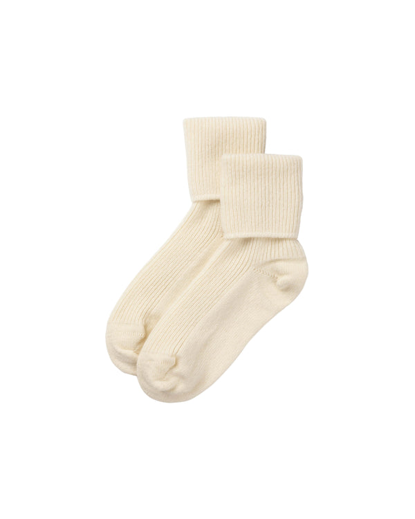 johnstons of elgin Women's White Cashmere Lounge Socks