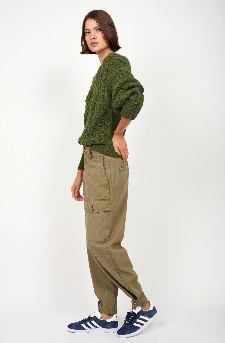 Jojo Maman Bébé Aleena Crew Neck Sweater Dark Olive Green