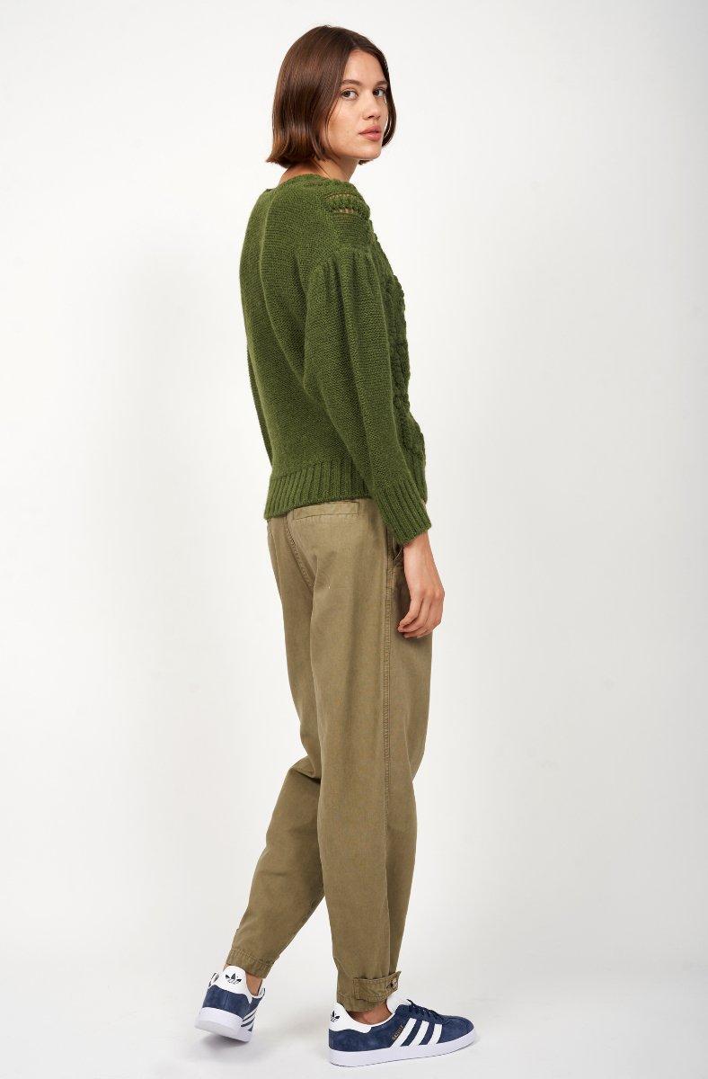 Jojo Maman Bébé Aleena Crew Neck Sweater Dark Olive Green