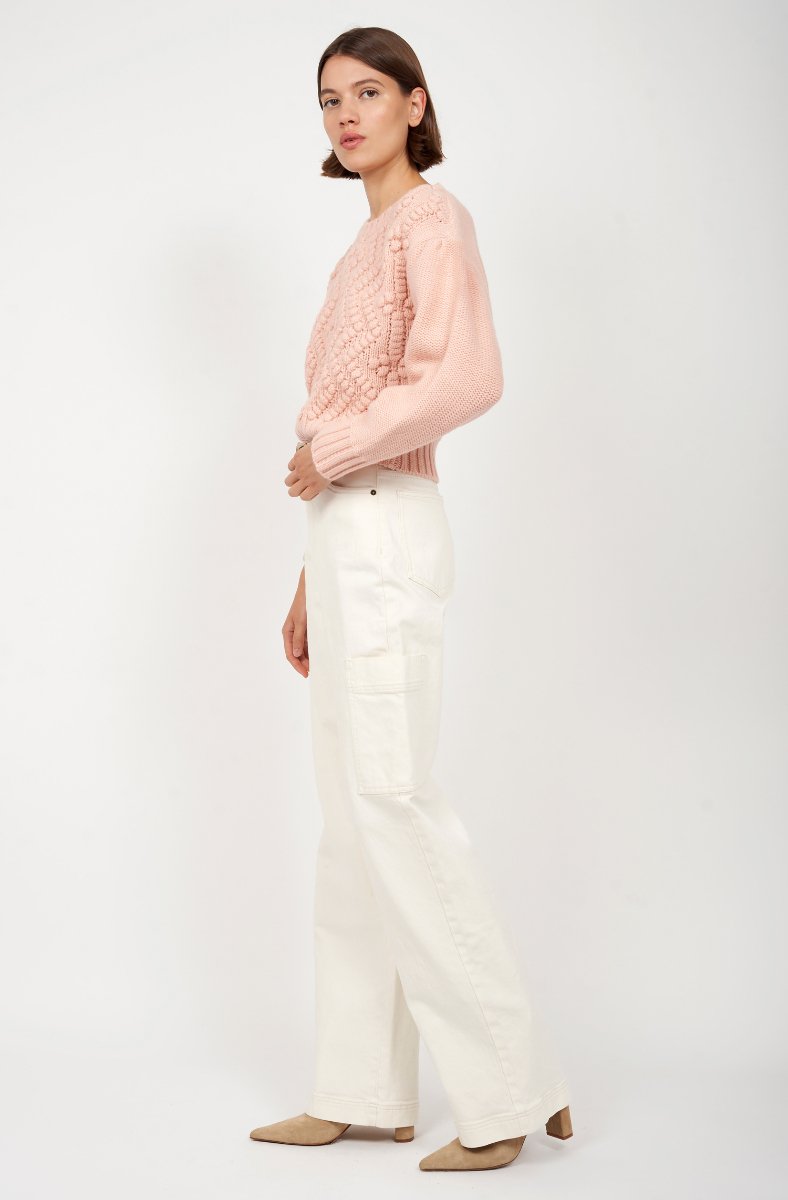 Jojo Maman Bébé Aleena Crew Neck Sweater Shifting Sand Tan