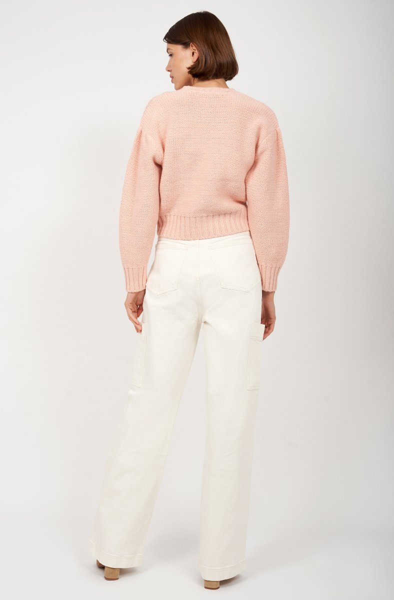 Jojo Maman Bébé Aleena Crew Neck Sweater Shifting Sand Tan