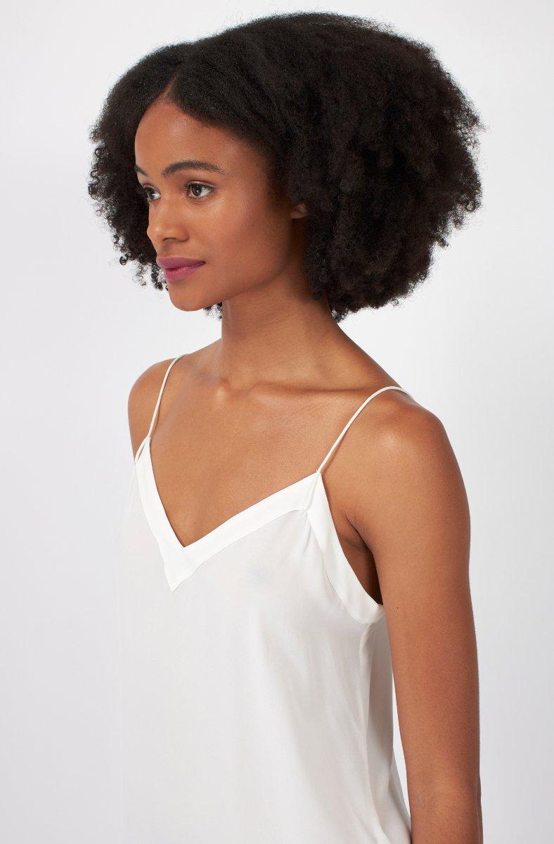 jojo maman bébé Allena Sleeveless Silk Top Porcelain White