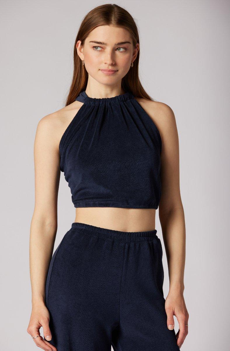 Jojo Maman Bébé Anika Sleeveless Terry Top Peacoat Blue