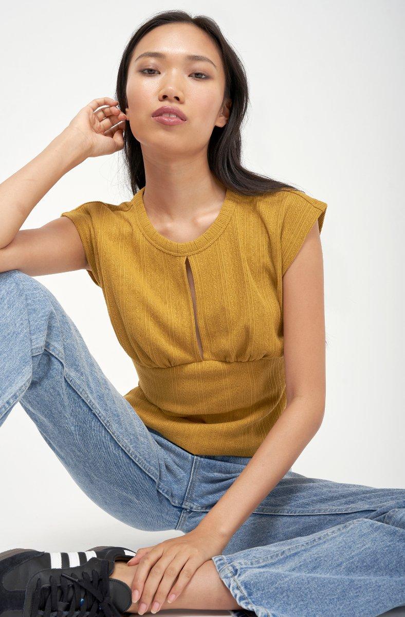 Jojo Maman Bébé Bambi Sleeveless Top Dried Tobacco Yellow