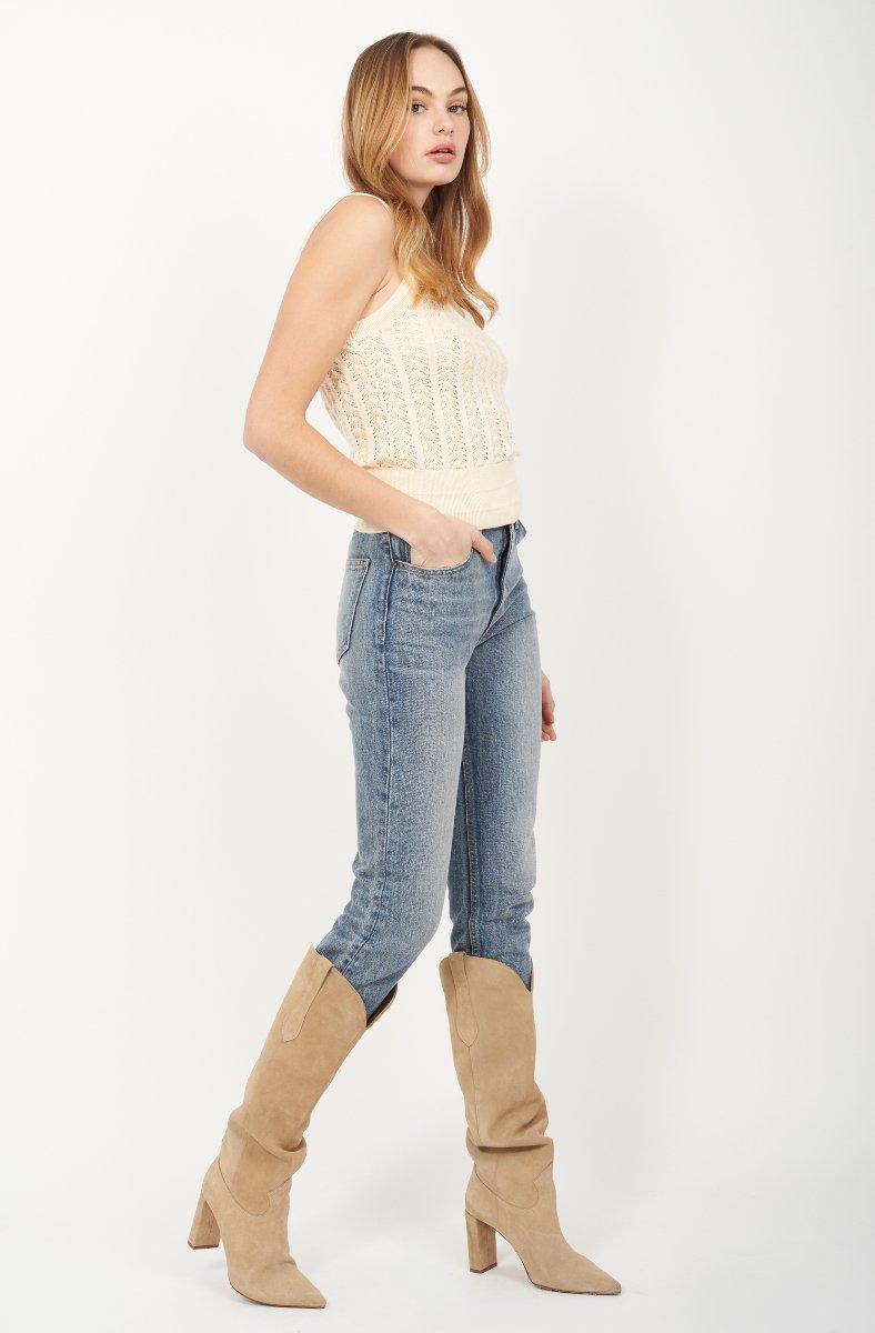 Jojo Maman Bébé Cai Cotton Sleeveless Top Alabaster Gleam White