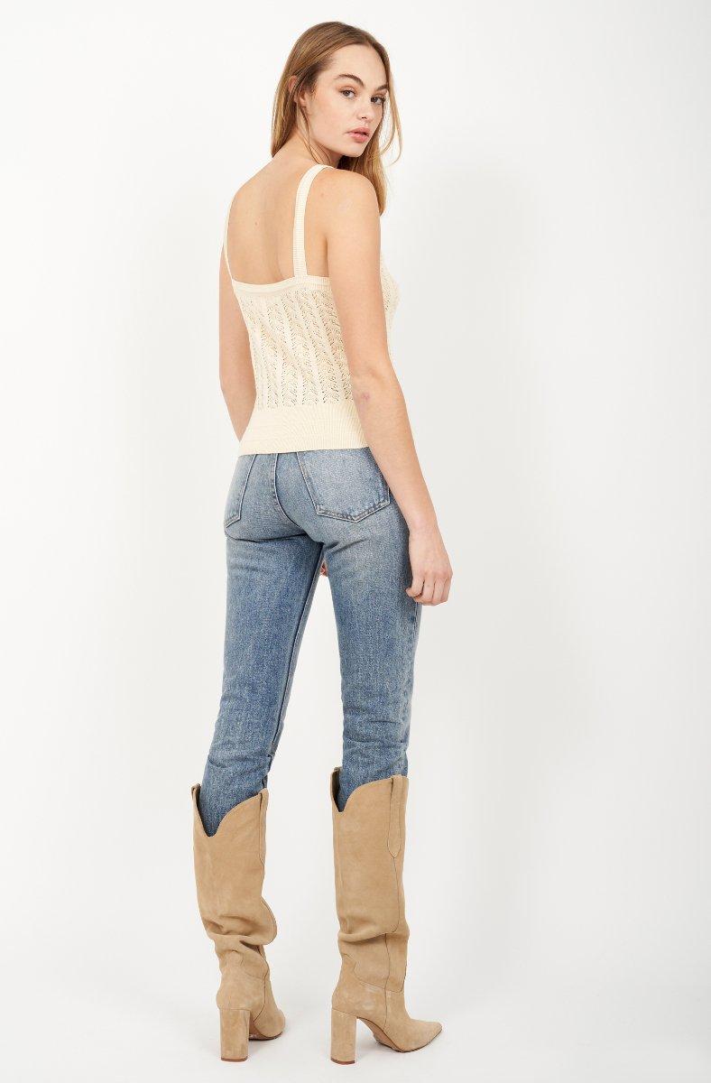 Jojo Maman Bébé Cai Cotton Sleeveless Top Alabaster Gleam White