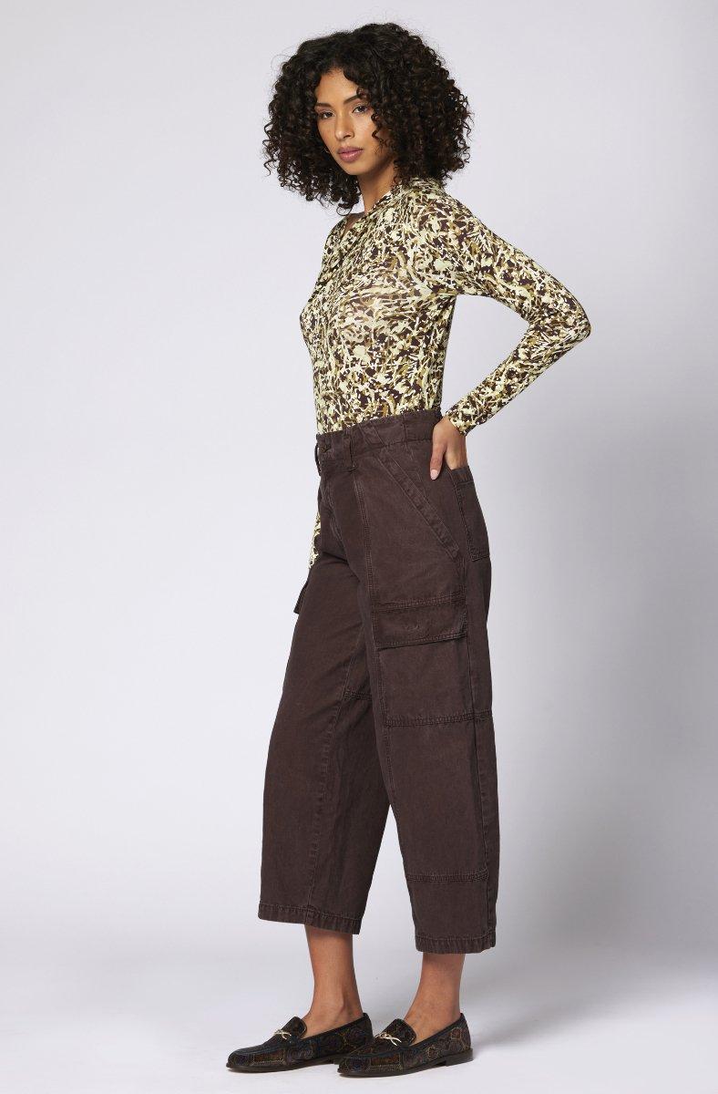 jojo maman bébé Cersei Long Sleeve Top Chocolate Plum Multi Brown