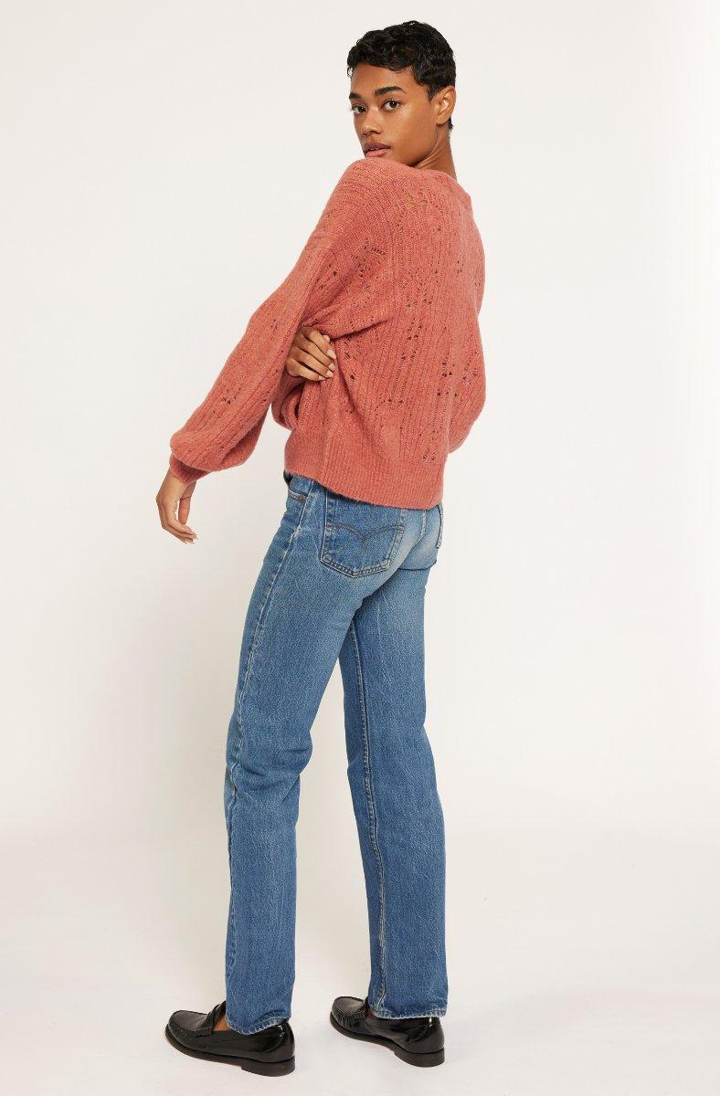 Jojo Maman Bébé Devika V-Neck Sweater Dusty Rose Pink