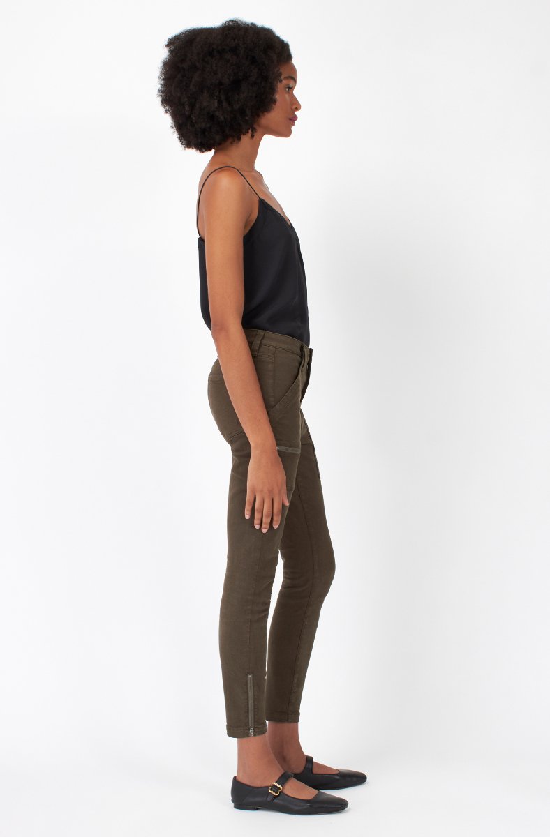 Jojo Maman Bébé High Rise Park Skinny Pants Fatigue Green