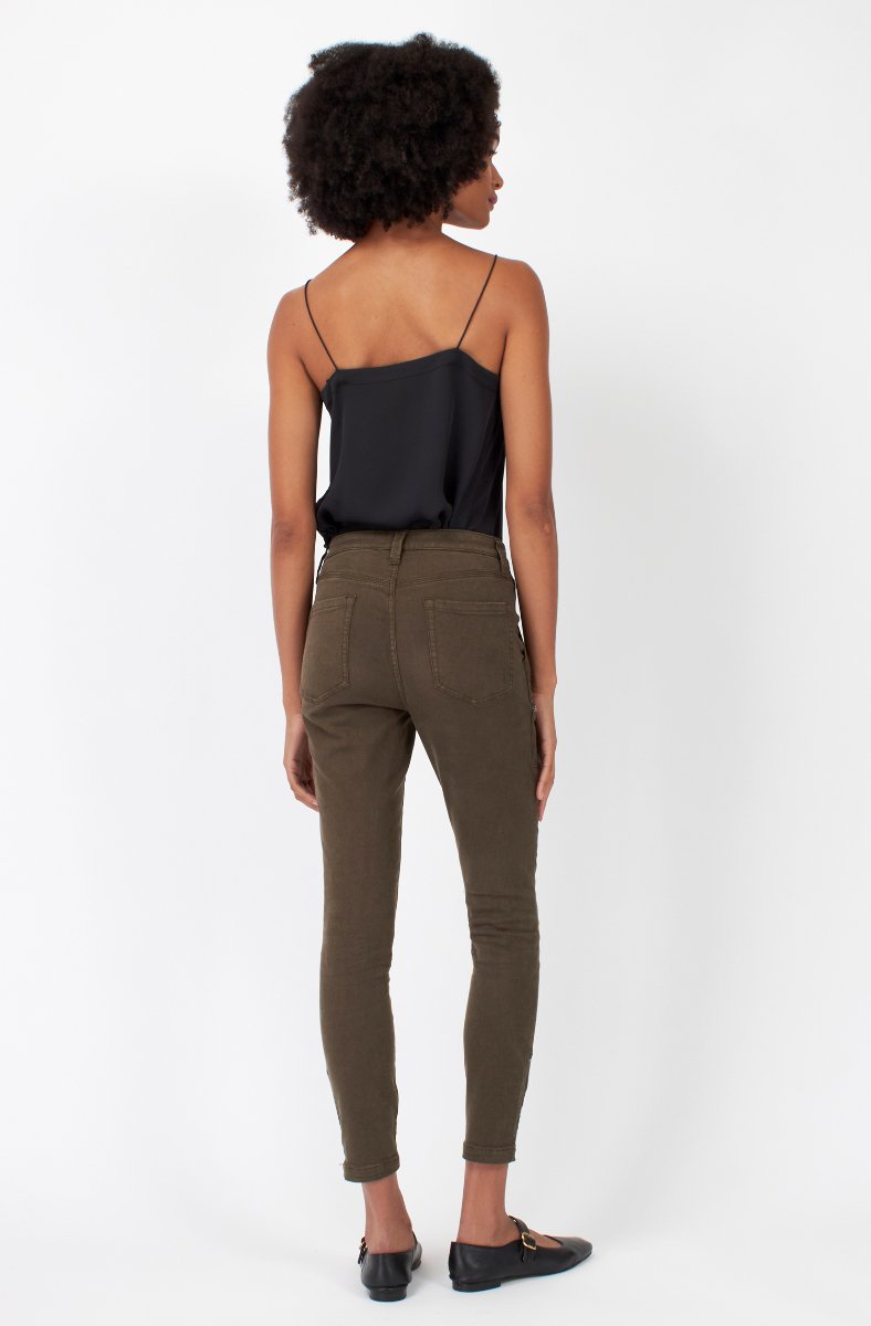 Jojo Maman Bébé High Rise Park Skinny Pants Fatigue Green