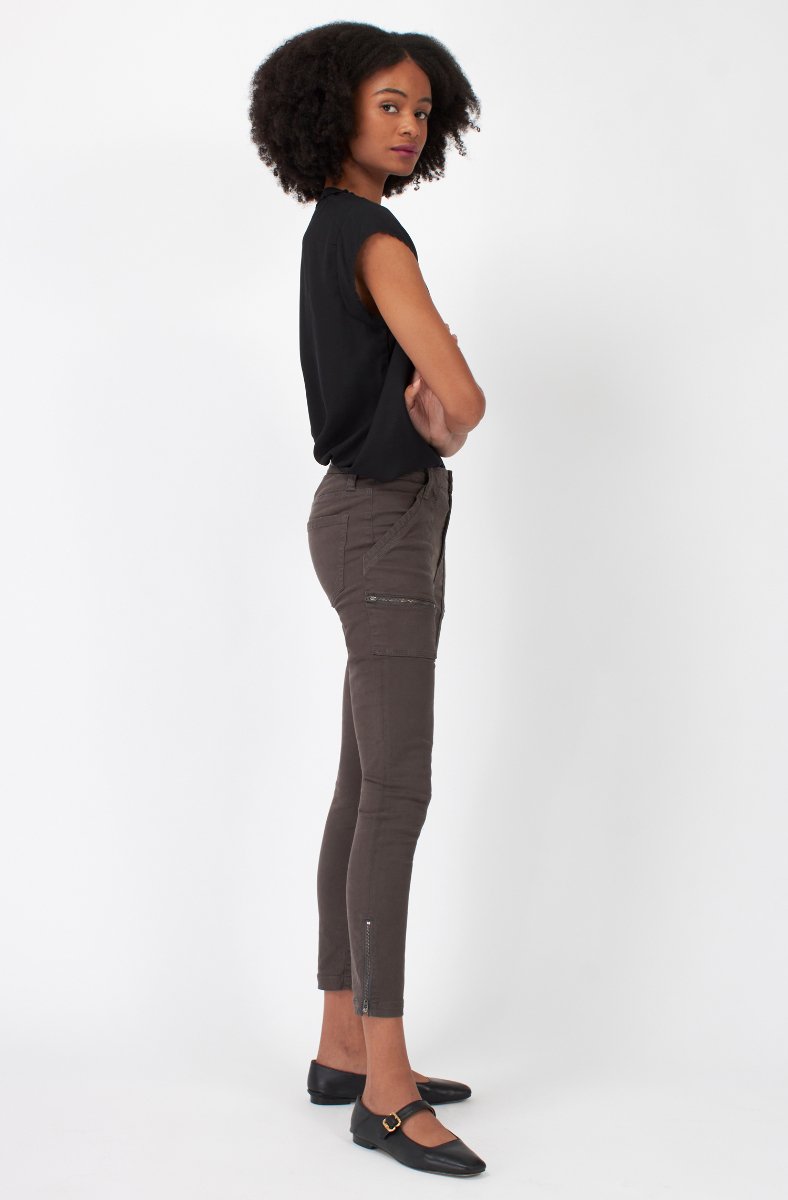 Jojo Maman Bébé High Rise Park Skinny Pants Storm Brown