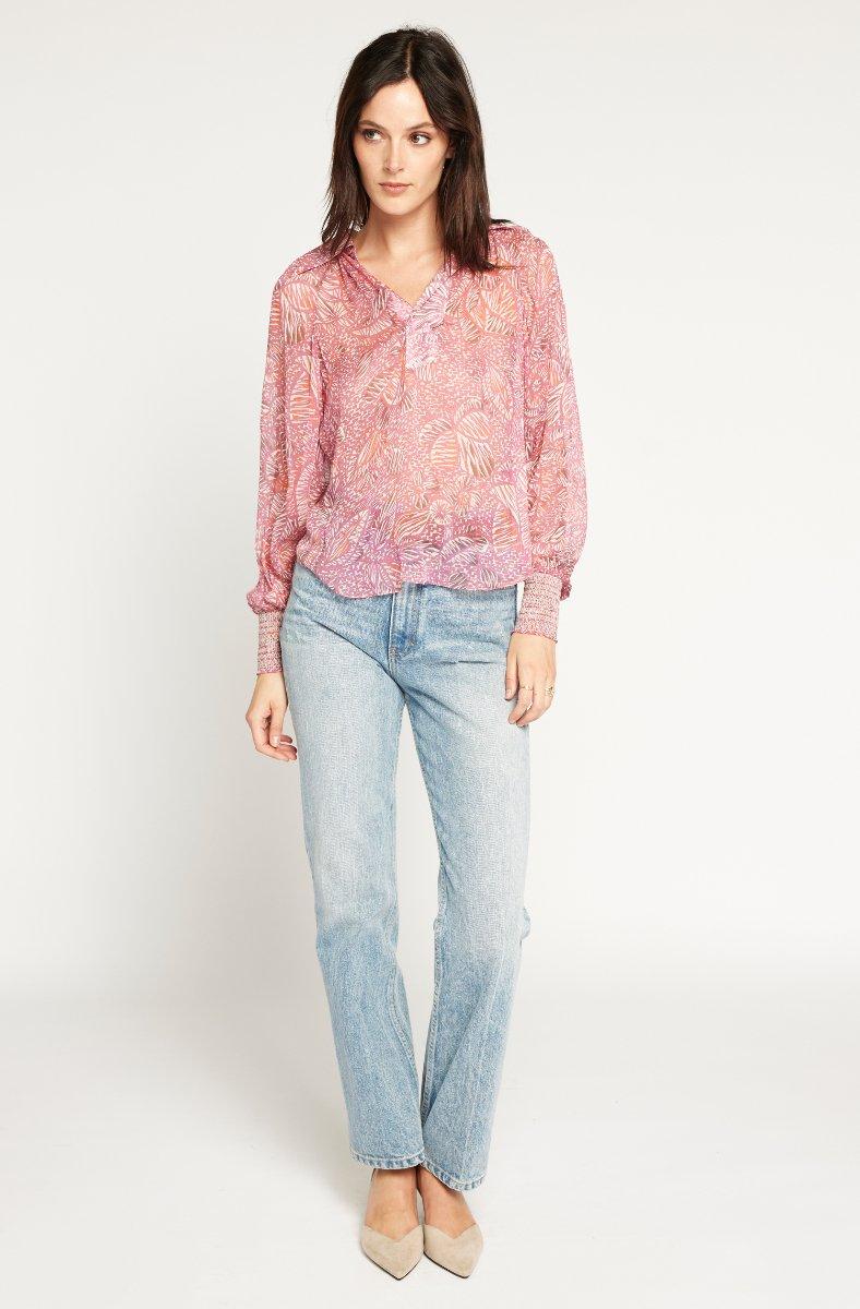 Jojo Maman Bébé Ione Long Sleeve Top Magenta Haze Multi Pink