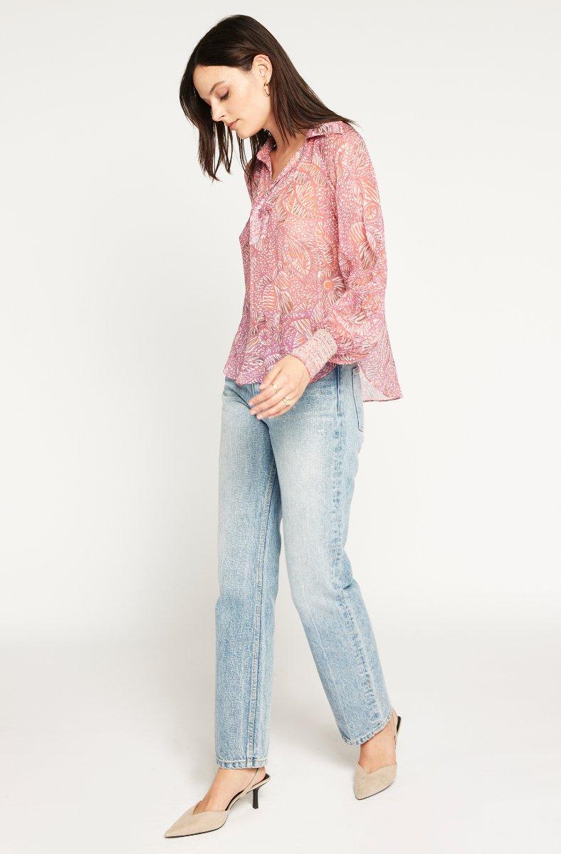 Jojo Maman Bébé Ione Long Sleeve Top Magenta Haze Multi Pink