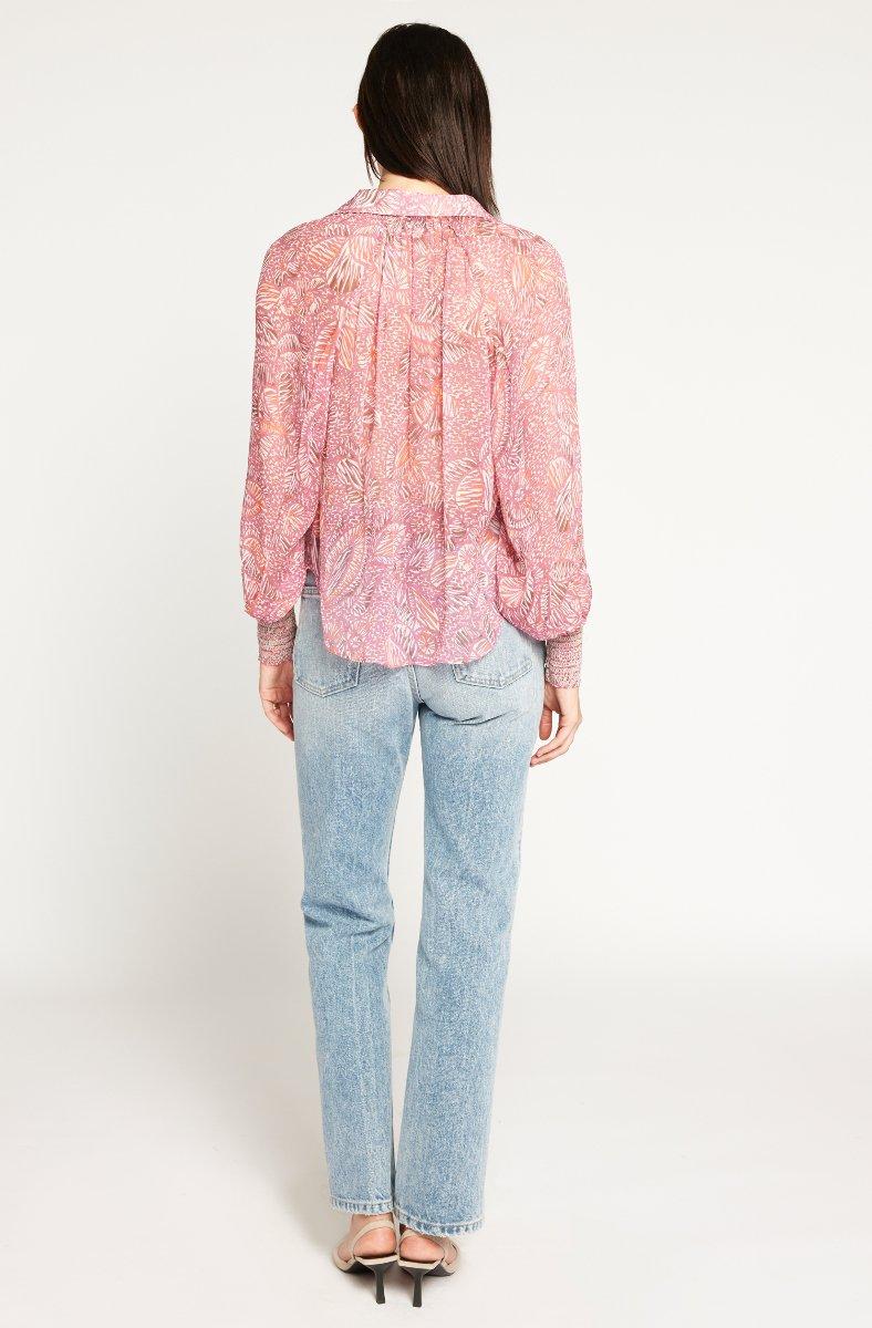 Jojo Maman Bébé Ione Long Sleeve Top Magenta Haze Multi Pink