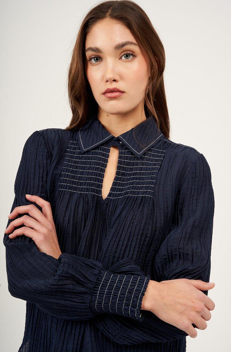 Jojo Maman Bébé Anaise Long Sleeve Top Navy Blazer