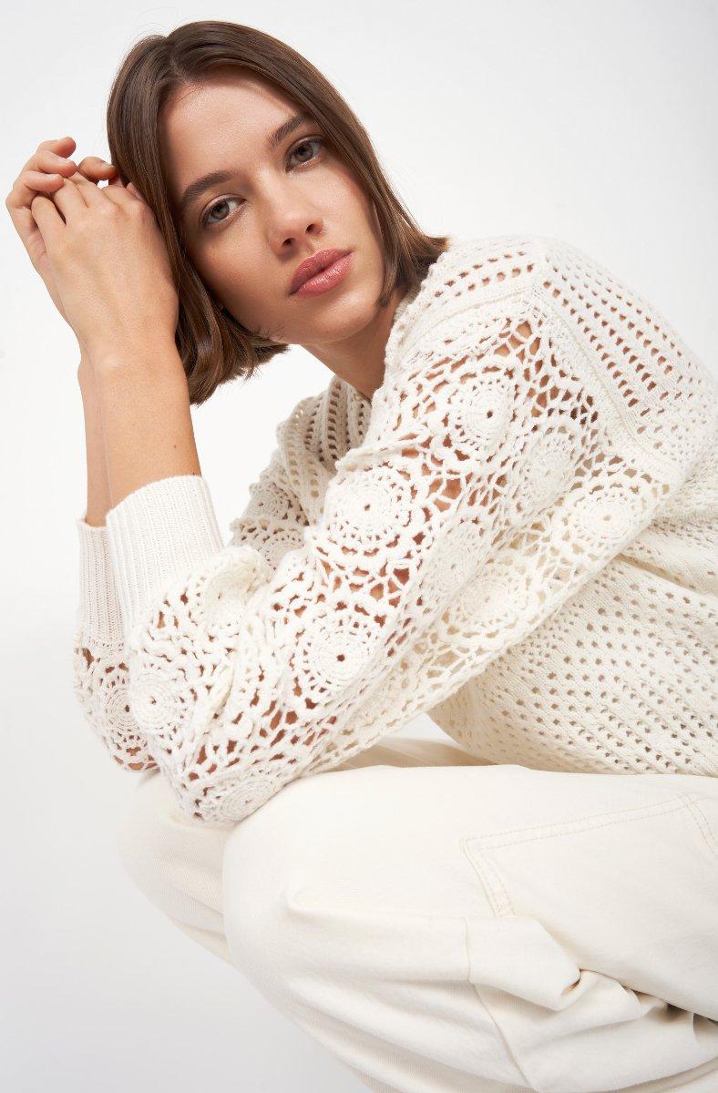 jojo maman bébé Carem Wool Sweater Porcelain White