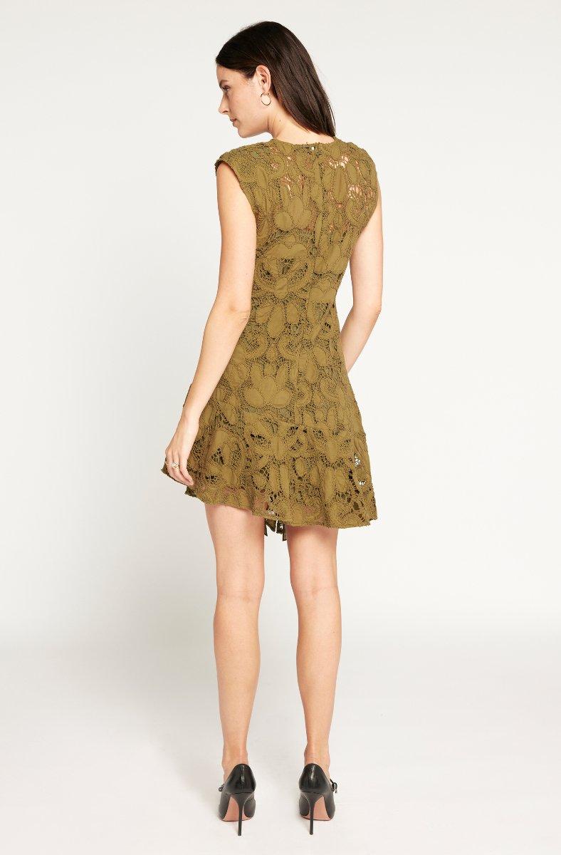 Jojo Maman Bébé Chantelle Cotton Dress Dark Olive