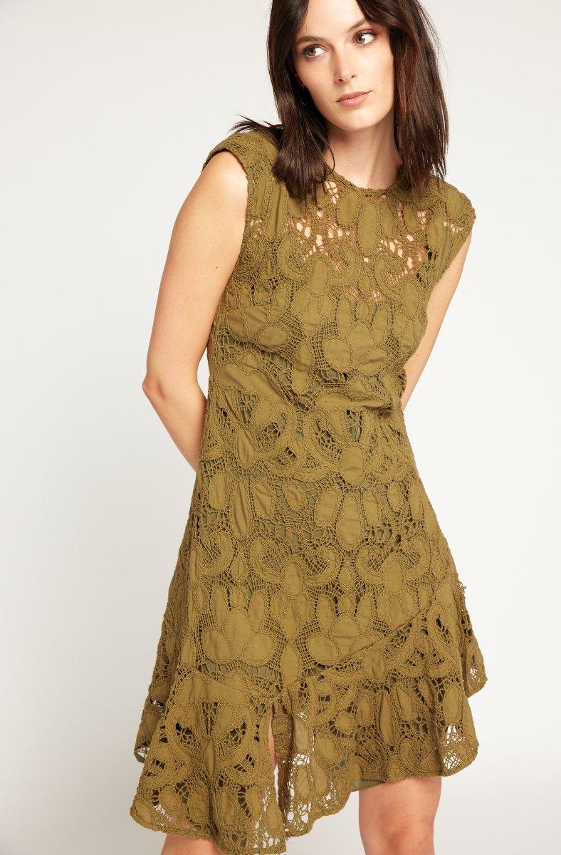 jojo maman bébé Chantelle Cotton Dress Dark Olive