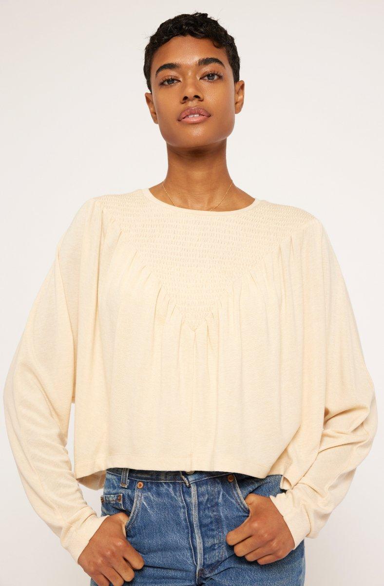 Jojo Maman Bébé Citrine Long Sleeve Top Dawn White