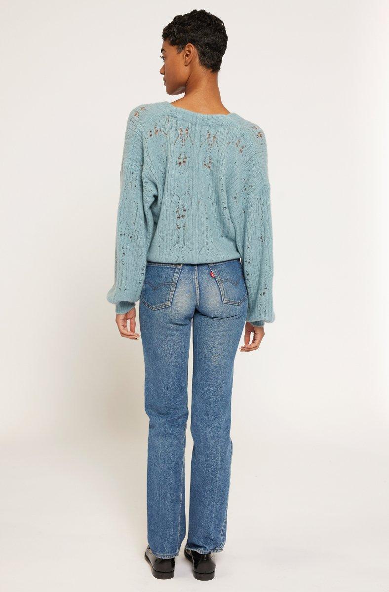 Jojo Maman Bébé Devika V-Neck Sweater Blue Fog