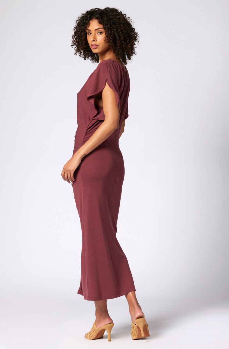 Jojo Maman Bébé Gianni Midi Dress Oxblood Red