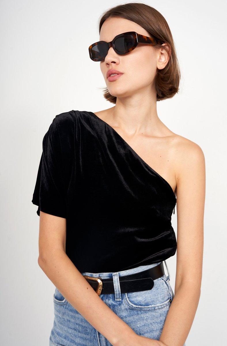 jojo maman bébé Irena Velvet Top Caviar Black