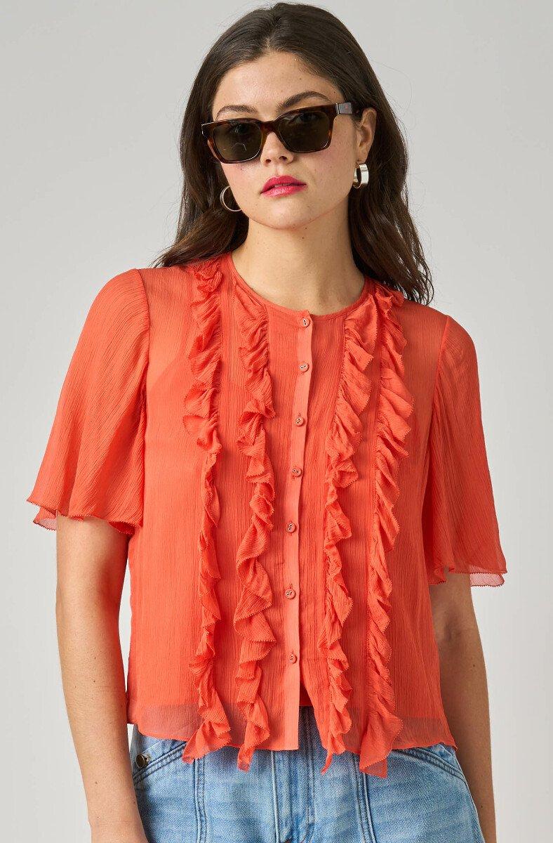 jojo Maman Bébé Mikayla Short Sleeve Top Paprika