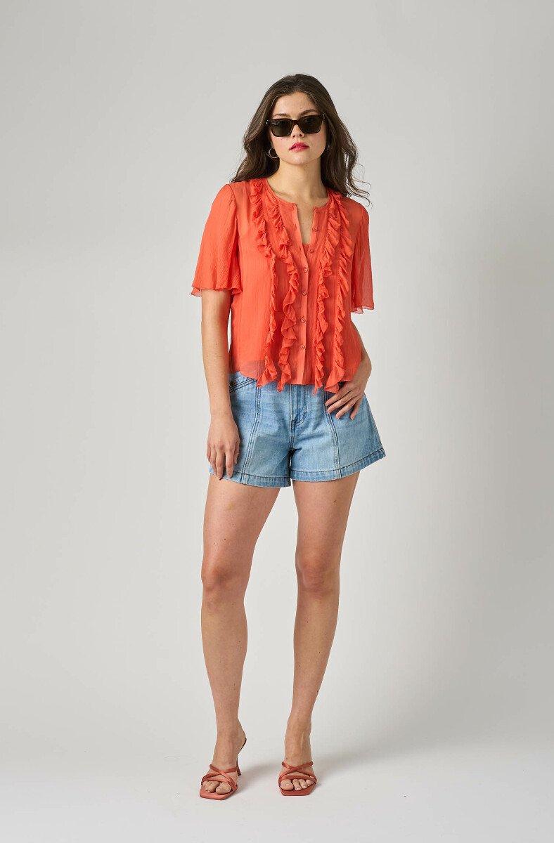 jojo Maman Bébé Mikayla Short Sleeve Top Paprika