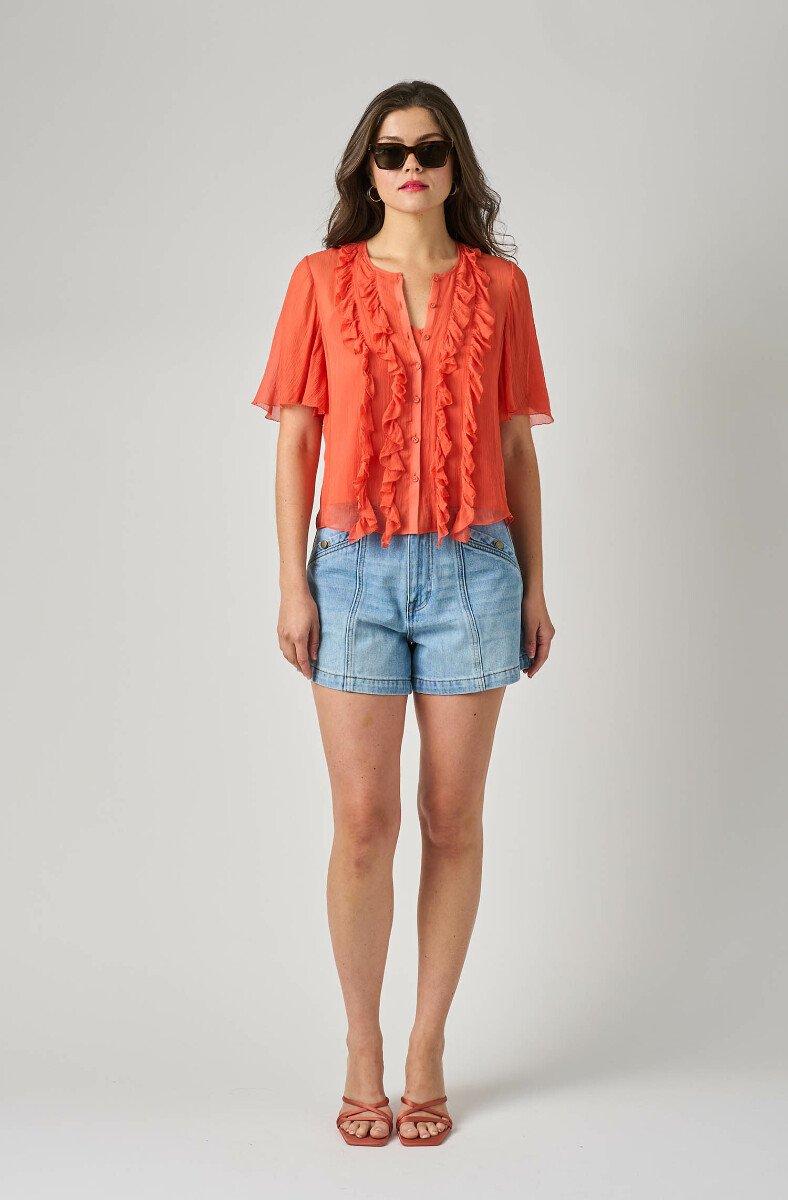 jojo maman bébé Mikayla Short Sleeve Top Paprika