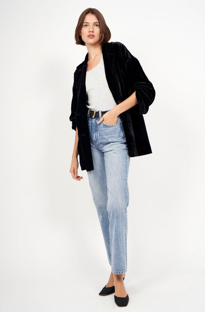 Jojo Maman Bébé Remo Velvet Blazer Caviar Black