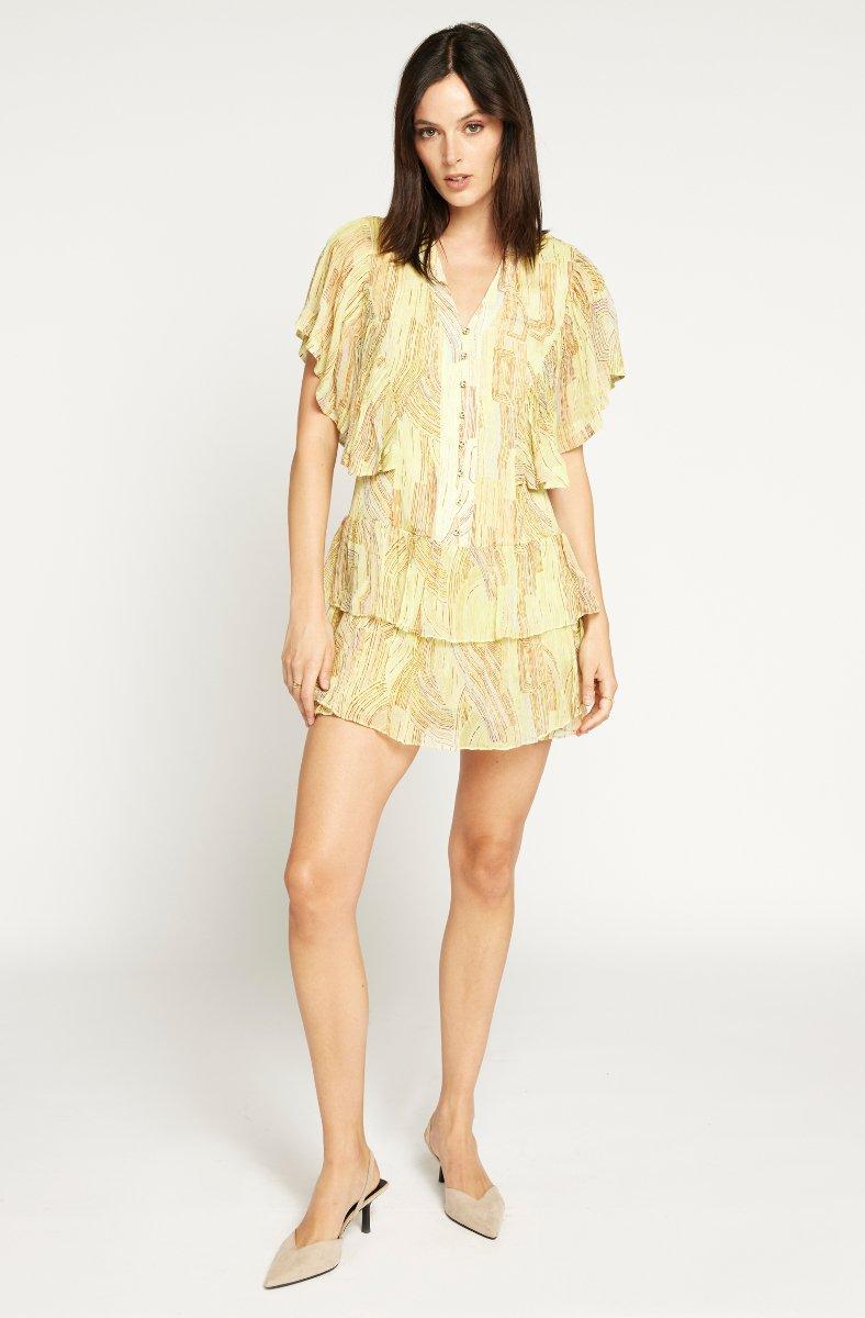 Jojo Maman Bébé Signe Silk Dress Limeade Multi