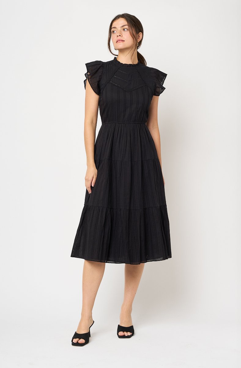 Jojo Maman Bébé Kaylen Cotton Midi Dress Caviar Black