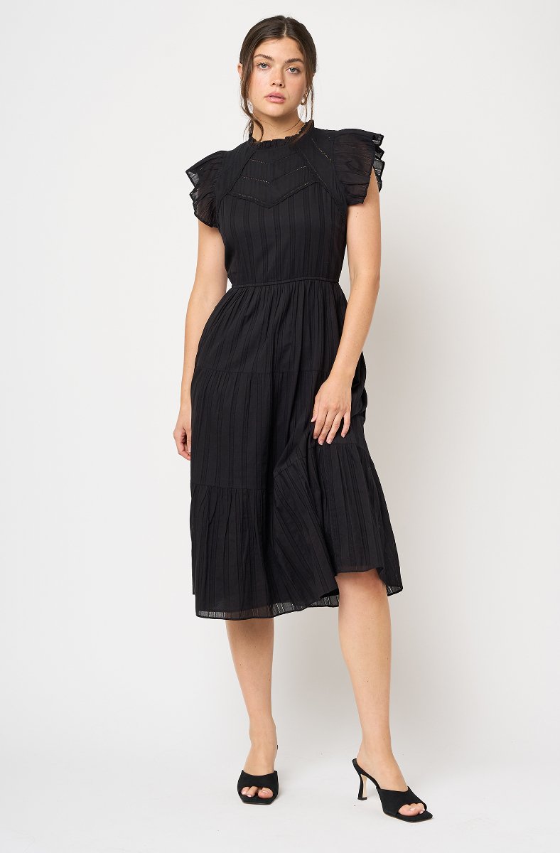 Jojo Maman Bébé Kaylen Cotton Midi Dress Caviar Black