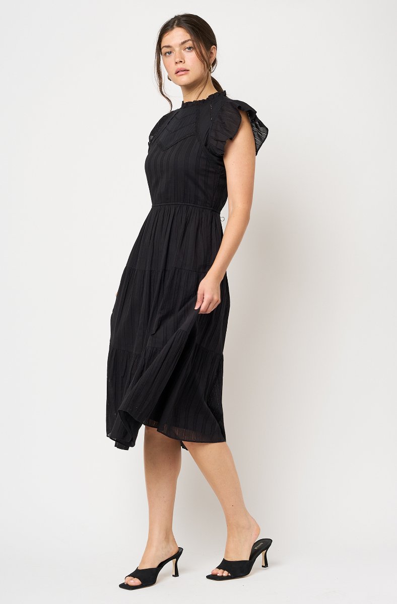 jojo maman bébé Kaylen Cotton Midi Dress Caviar Black