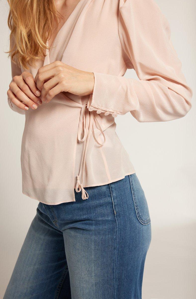 Jojo Maman Bébé Leigh Long Sleeve Silk Top Hushed Violet Purple