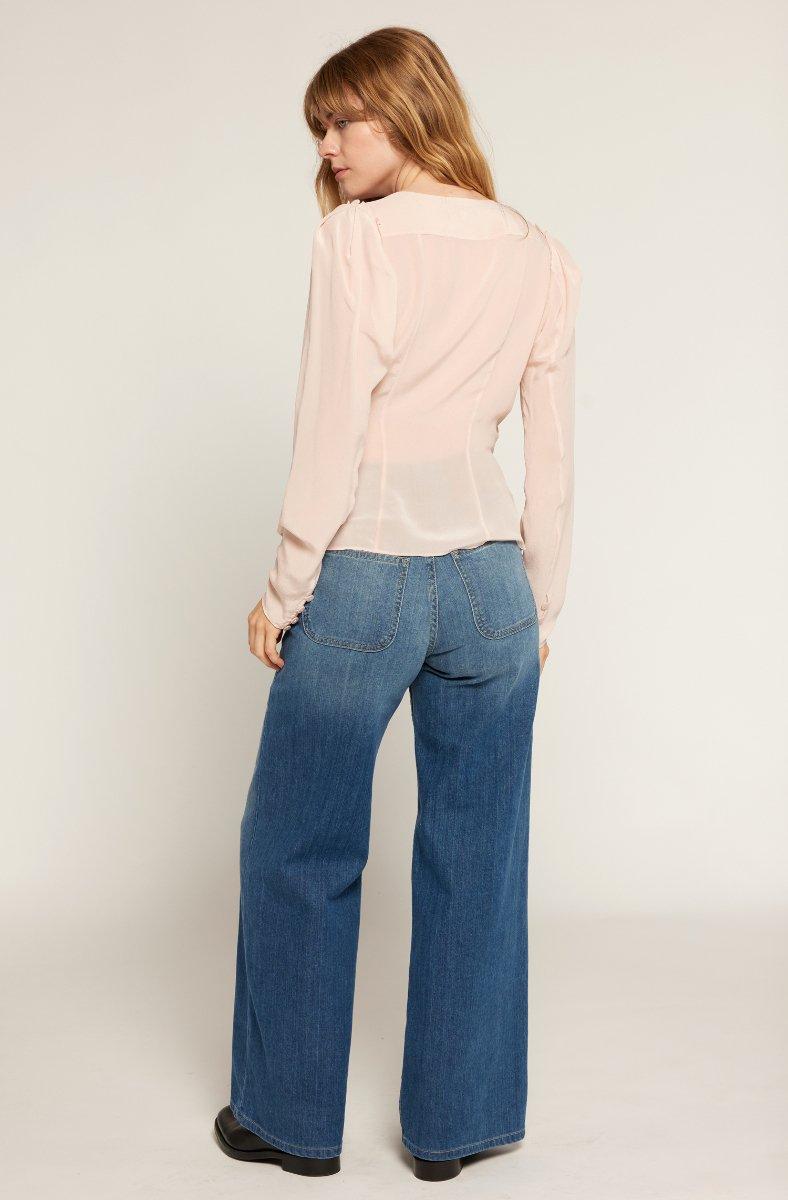 Jojo Maman Bébé Leigh Long Sleeve Silk Top Hushed Violet Purple