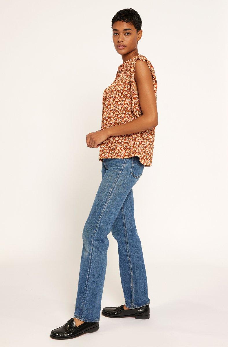 Jojo Maman Bébé Marley Short Sleeve Top Umber Multi Orange