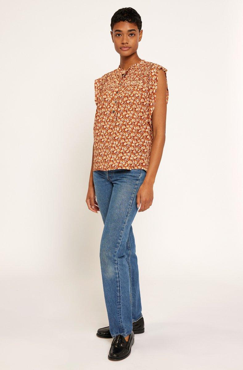 jojo maman bébé Marley Short Sleeve Top Umber Multi Orange