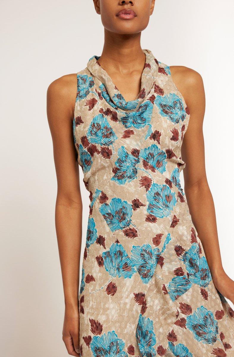 Jojo Maman Bébé Minnie Silk Midi Dress Tuffet Multi Blue