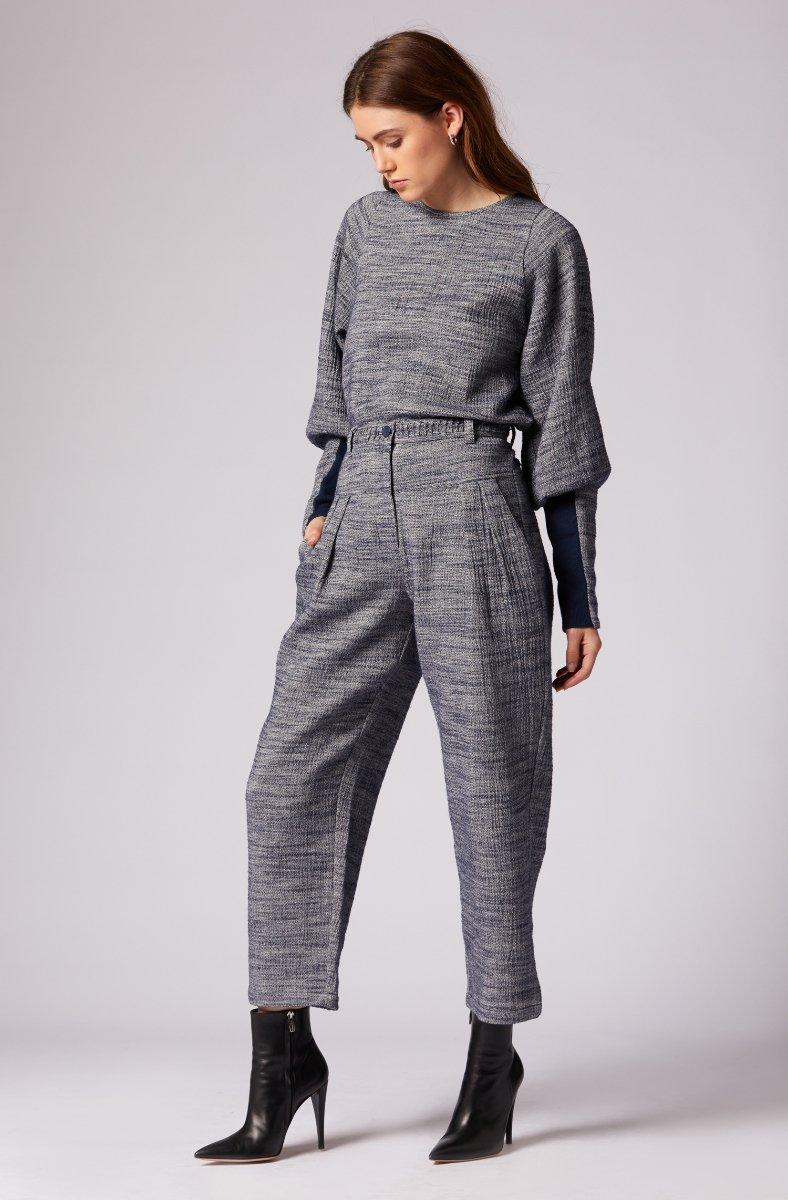 Jojo Maman Bébé Preethi Long Sleeve Cotton Top Ombre Blue Multi